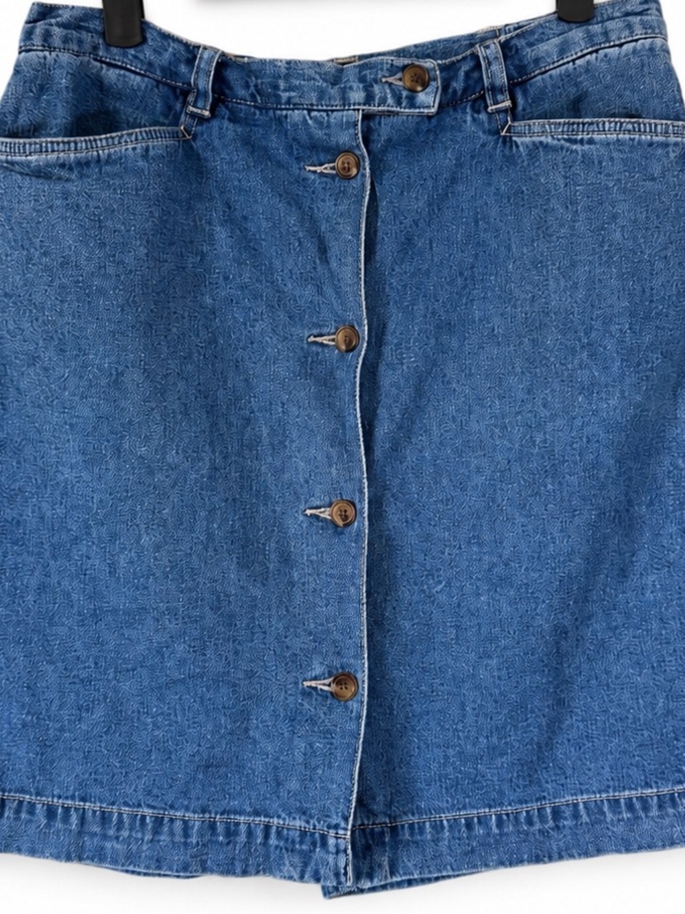 Denim Button-Front Mini Shorts - Blue - Picture 4 of 10